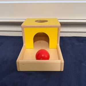 Lovevery Wooden Ball Drop Toy and red wooden ball
